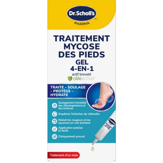Scholl Traitement Mycose des Pieds Gel 4-en-1 10 ml