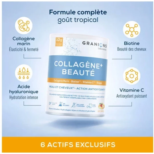 Granions Collagène+ Beauté Goût Tropical 220 g - image 2