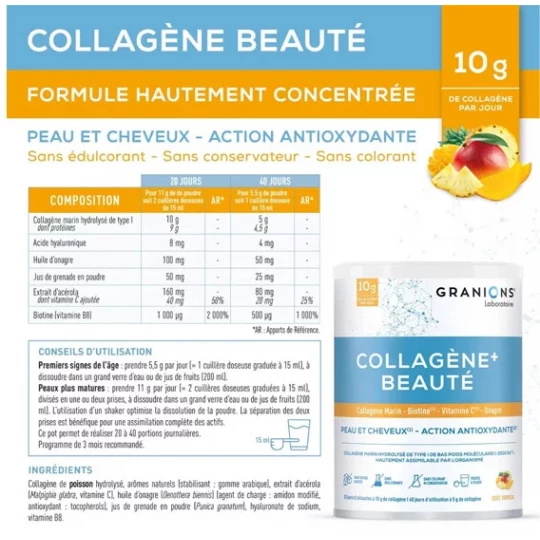 Granions Collagène+ Beauté Goût Tropical 220 g - image 5