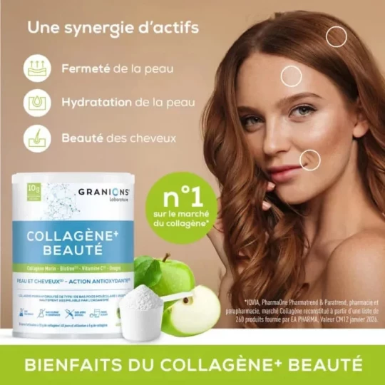 Granions Collagène+ Beauté Goût Pomme Poudre 220 g - image 2
