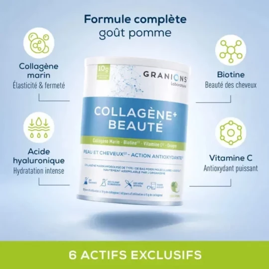 Granions Collagène+ Beauté Goût Pomme Poudre 220 g - image 3