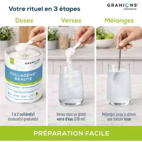 Granions Collagène+ Beauté Goût Pomme Poudre 220 g - image 6
