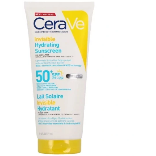 CeraVe Lait Solaire Hydratant Invisible SPF50+ 177 ml