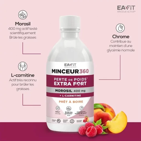 Eafit Minceur 360 Extra Fort Morosil Pêche Framboise 500 ml - image 3