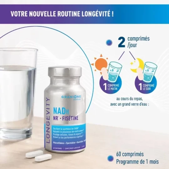 Granions Complexe Longevity NADH NR Spermidine x 60 Comprimés - image 2