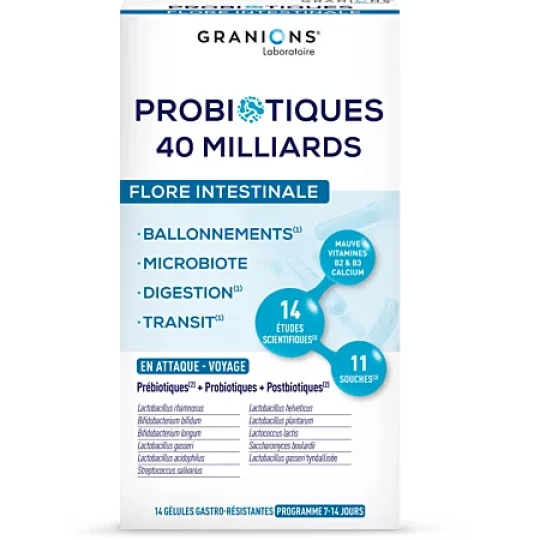 Granions Probiotiques 40 Milliards Flore Intestinale Gélules - image 4