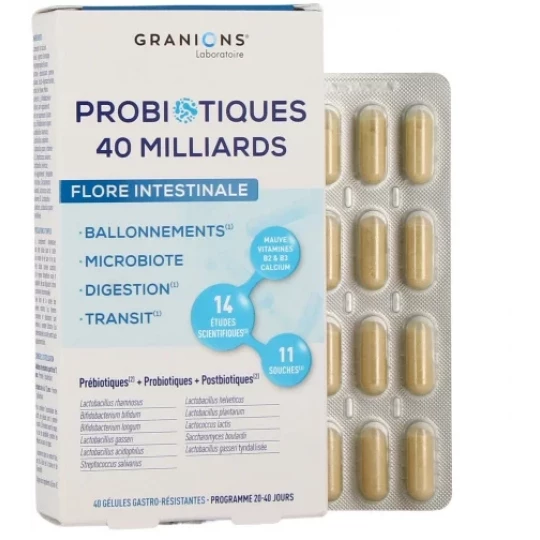 Granions Probiotiques 40 Milliards Flore Intestinale Gélules - image 7