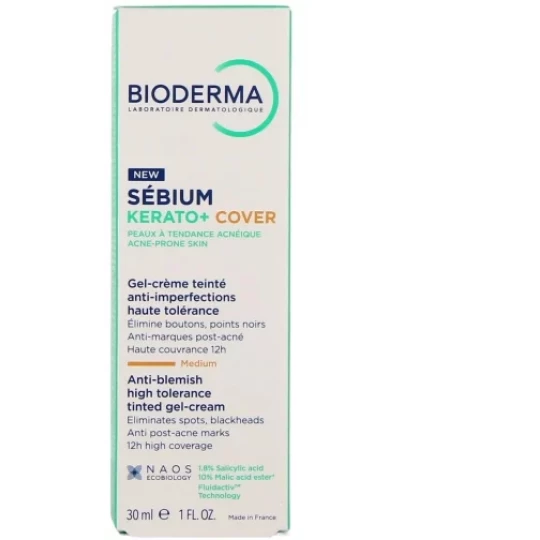 Bioderma Sébium Kérato+ Cover Gel-Crème Teinté Anti-Imperfections Médium 30 ml - image 3
