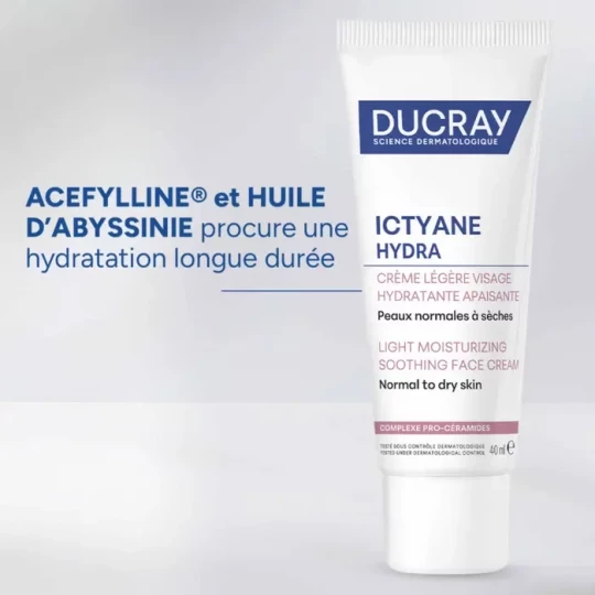 Ducray Ictyane Hydra Crème Légère Hydratante Apaisante 40 ml - image 3