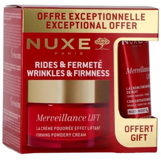 Nuxe Merveillance LIFT La Crème Poudrée Effet Liftant 50 ml + La Crème Concentrée de Nuit 15 ml Offert