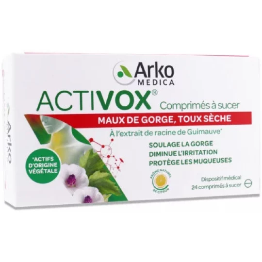 Arkopharma Activox Maux Gorge Toux Sèche Comprimés x 24