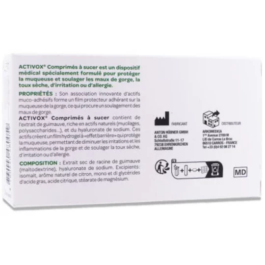 Arkopharma Activox Maux Gorge Toux Sèche Comprimés x 24 - image 2