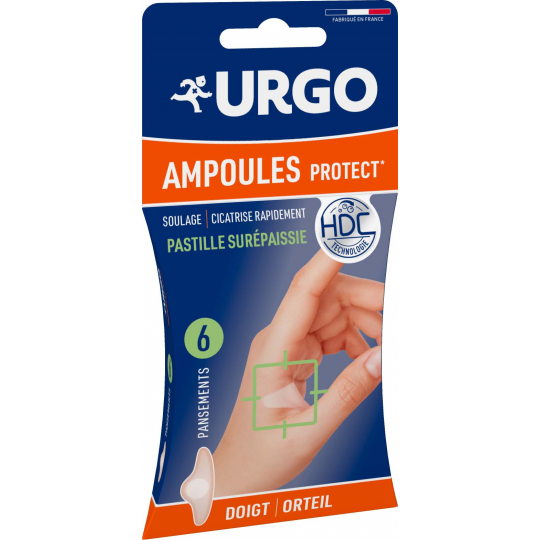 Urgo Ampoules Protect Pastille Surépaissie Doigt et Orteil Pansements x 6