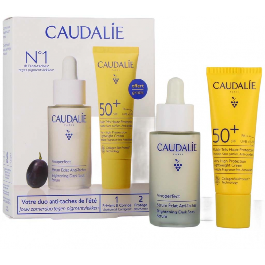 Caudalie Vinoperfect Sérum Éclat Anti-Taches 30 ml + Vinosun Fluide Très Haute Protection SPF50+ 20 ml Offert