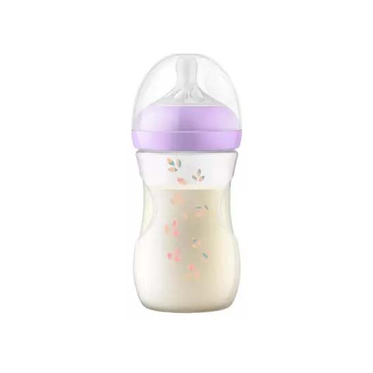 Avent Natural Response Biberon avec Motif 260 ml 3-6 Mois Fleurs Nature