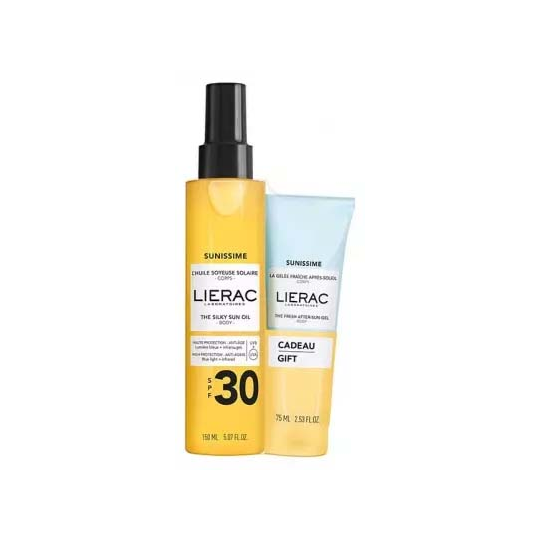 Lierac Sunissime L'Huile Soyeuse Solaire Corps SPF30 150 ml + La Gelée Fraîche Après-Soleil Corps 75 ml Offert