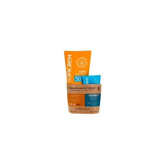 Topicrem Sun Protect Lait Solaire Hydratant SPF50+ 200 ml + Gelée Fraîche Après-Soleil 50 ml Offert
