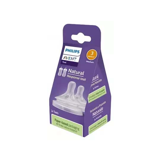 Avent Natural Response Tétines Débit 3 Moyen x 2