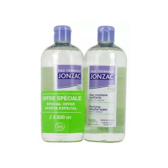 Eau Thermale Jonzac Pure Eau Micellaire Purifiante Bio Lot de 2 x 500 ml