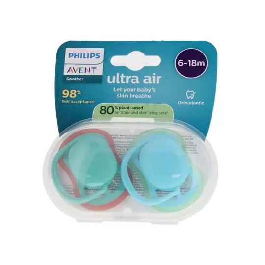 Avent Ultra Air Sucettes Orthodontiques Unies 6-18 Mois x 2