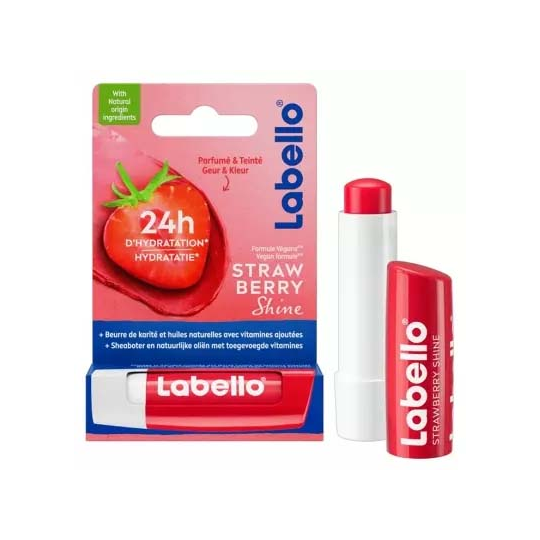 Labello Baume à Lèvres Hydratant Shine 4,8 g Strawberry