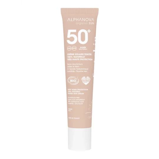 Alphanova Sun Crème Solaire Teinté Dorée SPF50+ Bio 40 g