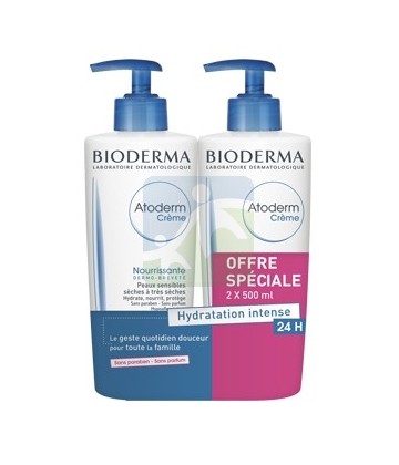 Bioderma Atoderm Crème Nourrissante Sans Parfum 2 x 500 ml