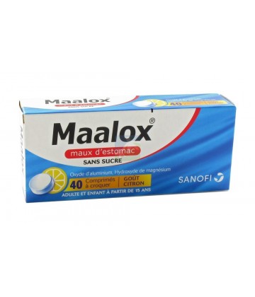 Maalox Maux d'Estomac Citron Sans Sucre x 40