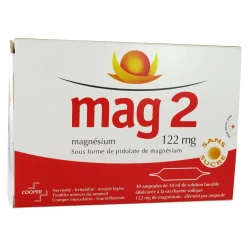 Mag 2 Sans sucre 122 mg Ampoules x 30