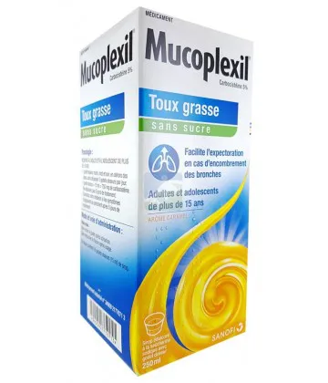 Mucoplexil sirop toux grasse sans sucre 250 ml