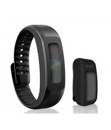 BewellConnect Bracelet Noir Intense pour Capteur d'Activité + Clip Ceinture