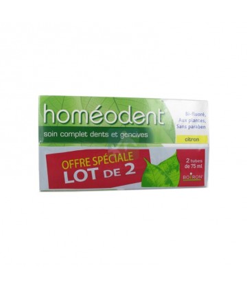 Homeodent Dentifrice Dents et Gencives Citron Lot de 2 x 75 ml