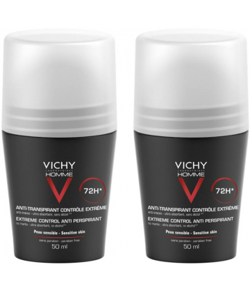 Vichy Homme Déodorant Bille Contrôle Extrême 72h 2 x 50 ml