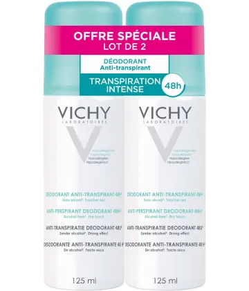 Vichy Déodorant Transpiration Intense Aérosol 24H 2 x 125 ml