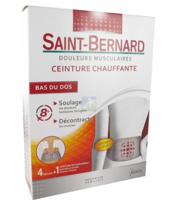Saint-Bernard Ceinture Chauffante Rechargeable + 4 Patchs Chauffants
