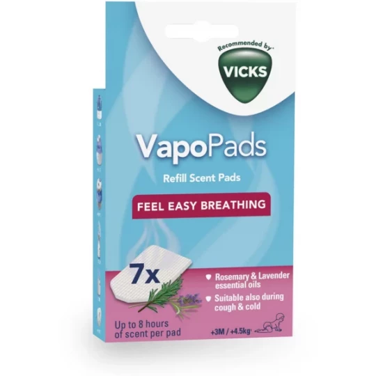 Vicks Paediatric Comforting VapoPads recharges pour diffuseur Lavande Romarin x 7