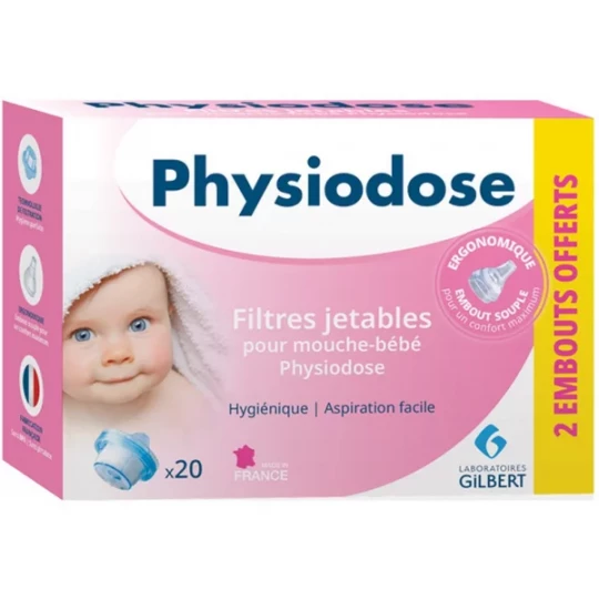 Gilbert Physiodose Filtres Jetables x 20 + 2 offerts