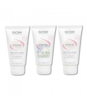 Ducray Ictyane Crème Mains Sèches et Abîmées 3 x 50 ml
