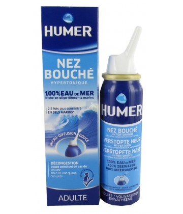 Humer Nez Bouché 100 % Eau de Mer Adulte 50 ml